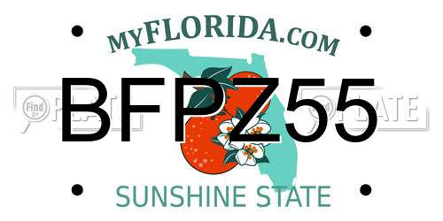 BFPZ55 Florida License Plate