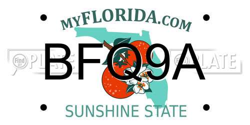 BFQ9A Florida License Plate