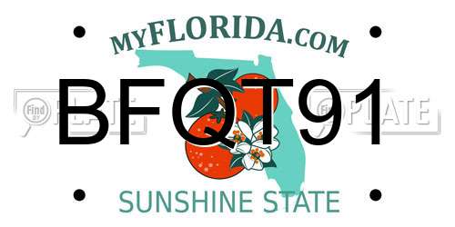 BFQT91 Florida License Plate