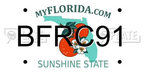 BFRC91 Florida License Plate
