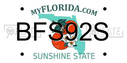 BFS92S Florida License Plate