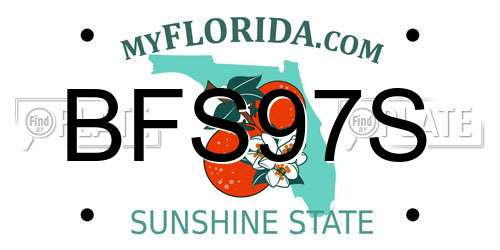 BFS97S Florida License Plate