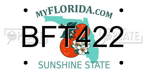 BFT422 Florida License Plate