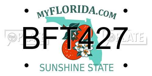 BFT427 Florida License Plate