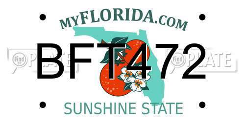 BFT472 Florida License Plate