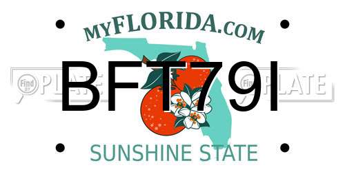 BFT79I Florida License Plate
