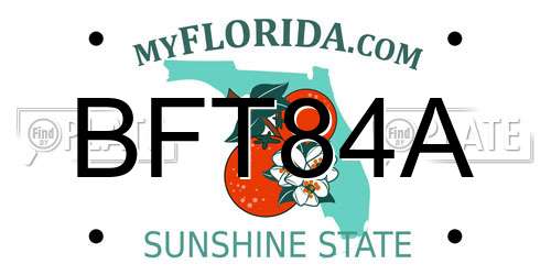 BFT84A Florida License Plate