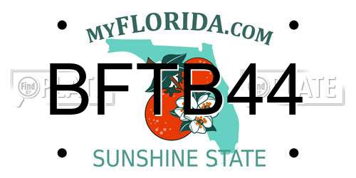 BFTB44 Florida License Plate
