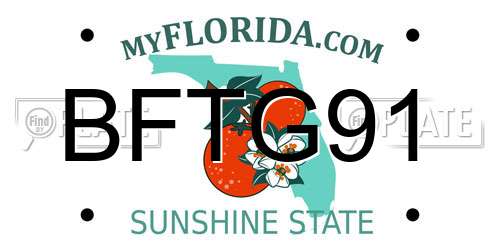 BFTG91 Florida License Plate