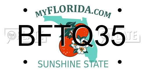 BFTQ35 Florida License Plate