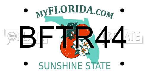 BFTR44 Florida License Plate