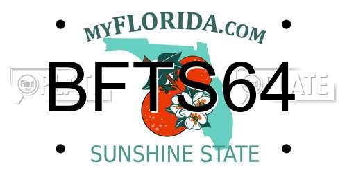 BFTS64 Florida License Plate
