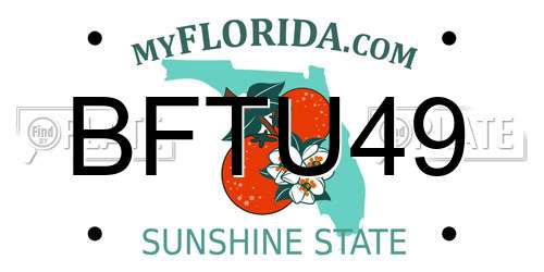 BFTU49 Florida License Plate