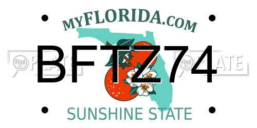 BFTZ74 Florida License Plate