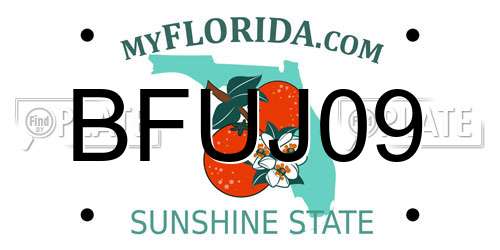 BFUJ09 Florida License Plate