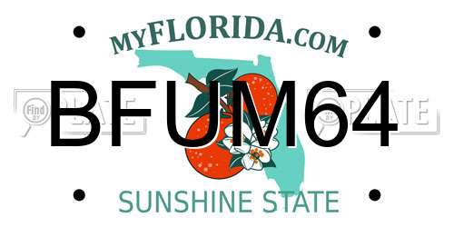 BFUM64 Florida License Plate