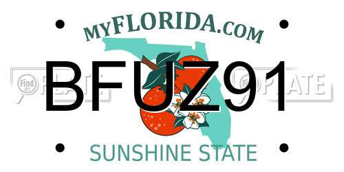 BFUZ91 Florida License Plate