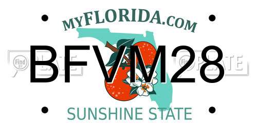 BFVM28 Florida License Plate