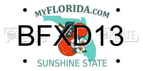 BFXD13 Florida License Plate