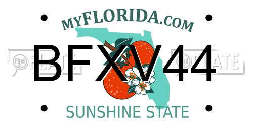 BFXV44 Florida License Plate