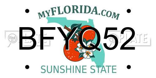 BFYQ52 Florida License Plate