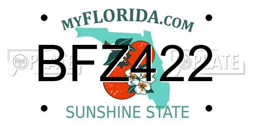 BFZ422 Florida License Plate