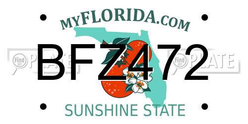 BFZ472 Florida License Plate