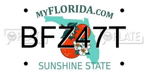 BFZ47T Florida License Plate