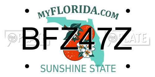 BFZ47Z Florida License Plate