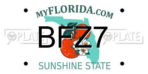 BFZ7 Florida License Plate