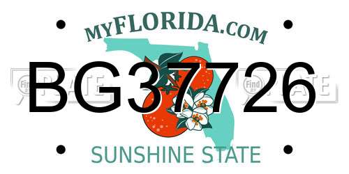 BG37726 Florida License Plate