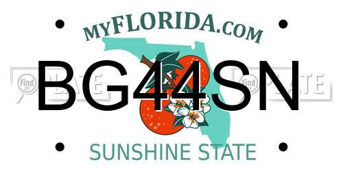 BG44SN Florida License Plate
