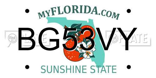 BG53VY Florida License Plate