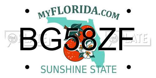 BG58ZF Florida License Plate
