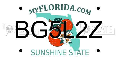 BG5L2Z Florida License Plate