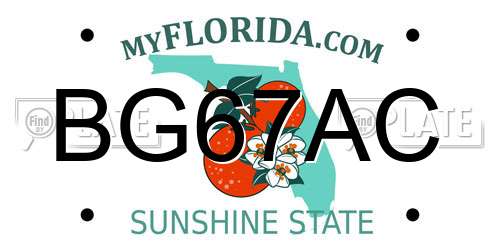 BG67AC Florida License Plate
