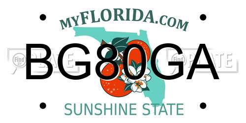 BG80GA Florida License Plate