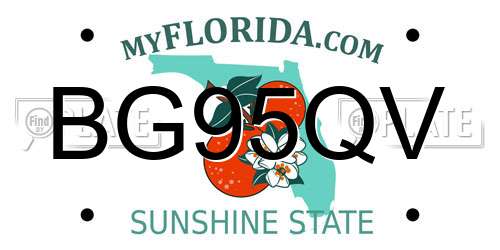BG95QV Florida License Plate
