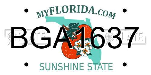 BGA1637 Florida License Plate