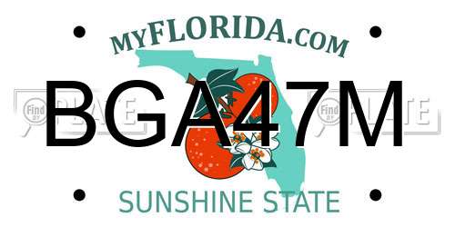 BGA47M Florida License Plate