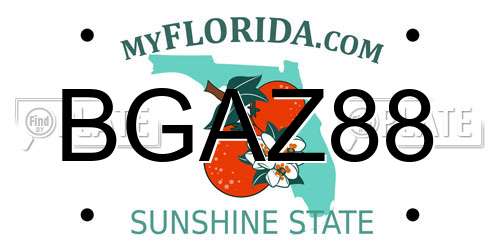BGAZ88 Florida License Plate