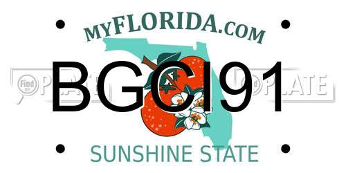 BGCI91 Florida License Plate