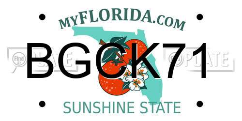BGCK71 Florida License Plate