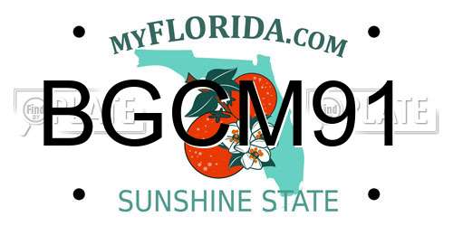 BGCM91 Florida License Plate