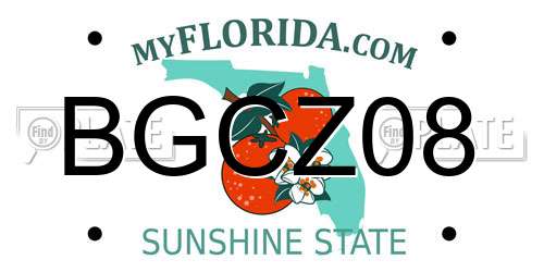 BGCZ08 Florida License Plate