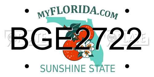 BGE2722 Florida License Plate