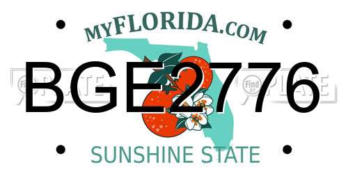 BGE2776 Florida License Plate