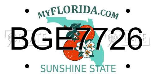 BGE7726 Florida License Plate