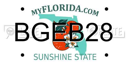 BGEB28 Florida License Plate