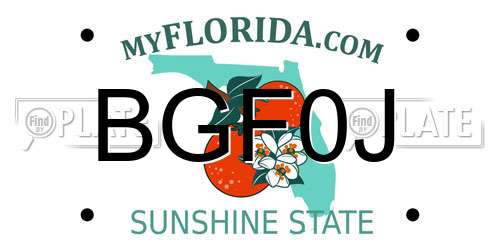 BGF0J Florida License Plate